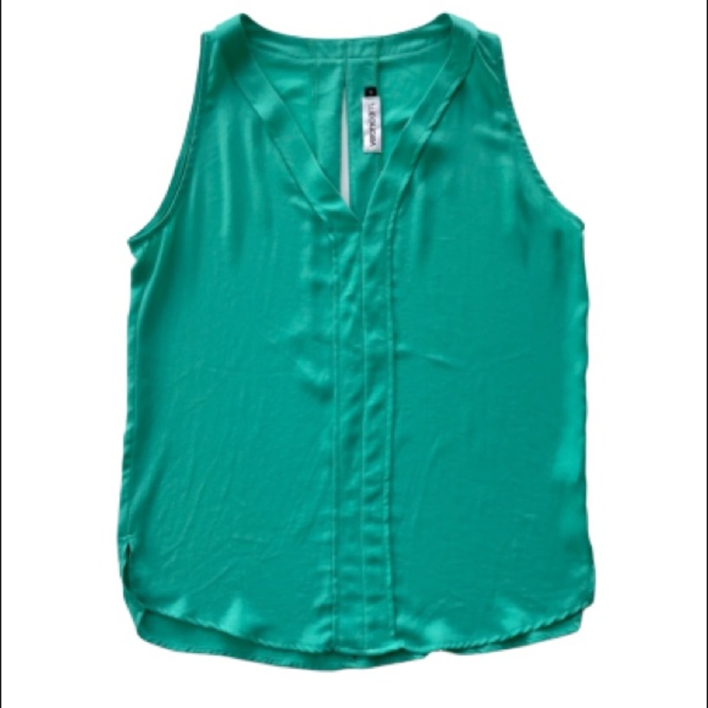 Veronica M Dark Seafoam Sleeveless Blouse Sz S